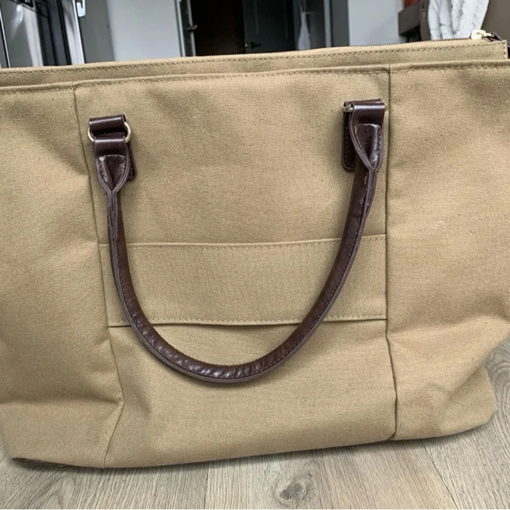 Daniel Cremieux Tan and Brown Briefcase